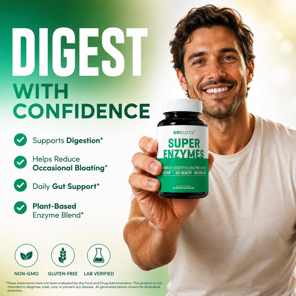 GoBiotix Digestive Enzymes with Prebiotics and Probiotics - 60 Capsules - image 4