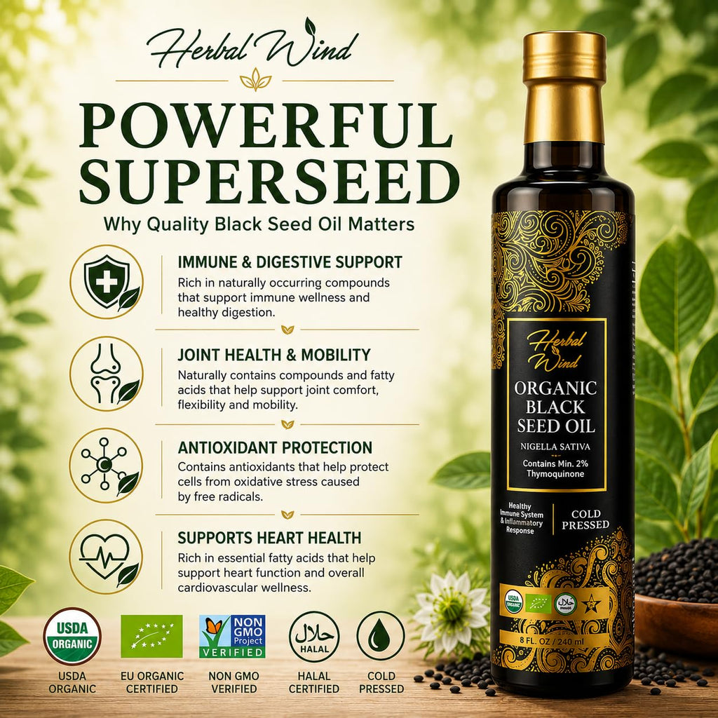 Herbal Wind Black Seed Oil Organic Liquid Immune Support - 8 Fl Oz - image 5