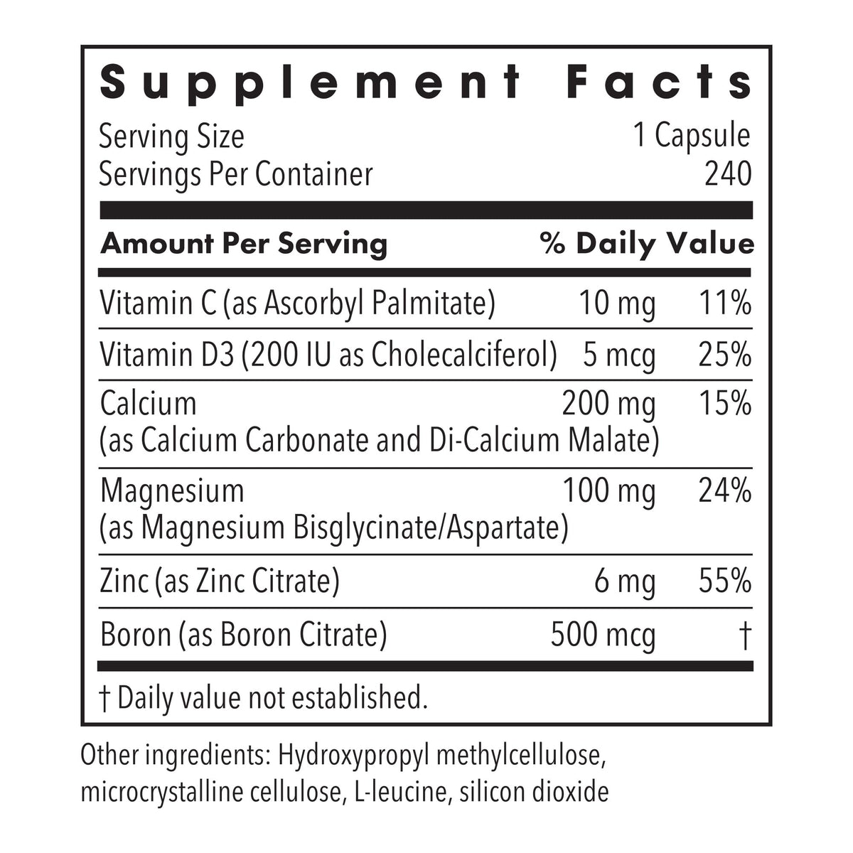 Metabolic Maintenance Cal Mag Zinc with Vitamin D - 240 Capsules - image 2
