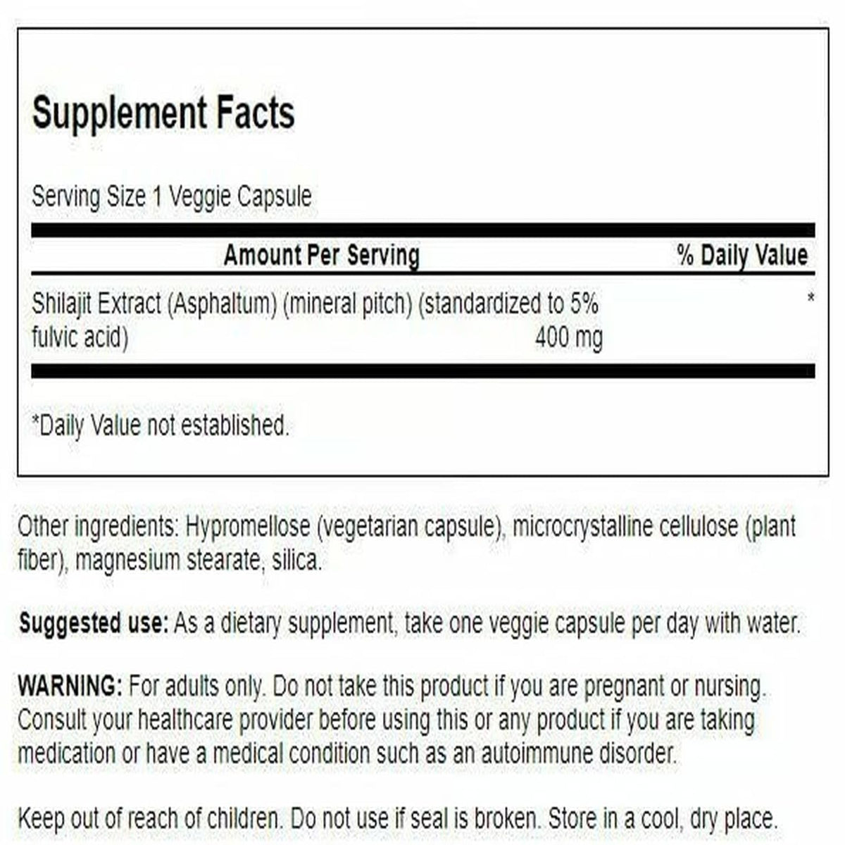 Swanson Shilajit Extract 400 mg - 120 Vegetarian Capsules - image 2
