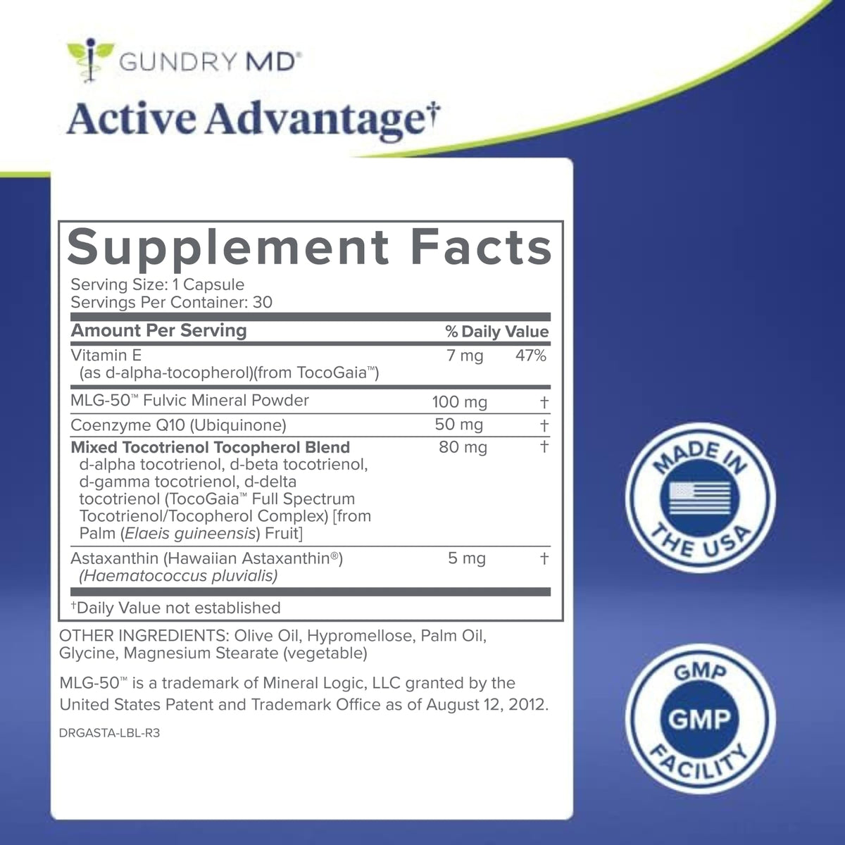 Gundry MD Active Advantage Astaxanthin CoQ10 - 30 Capsules - image 2