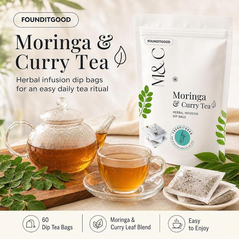 FounditGood Moringa & Curry Leaf Tea for Energy & Hair Health - 60 Tea Bags - image 3