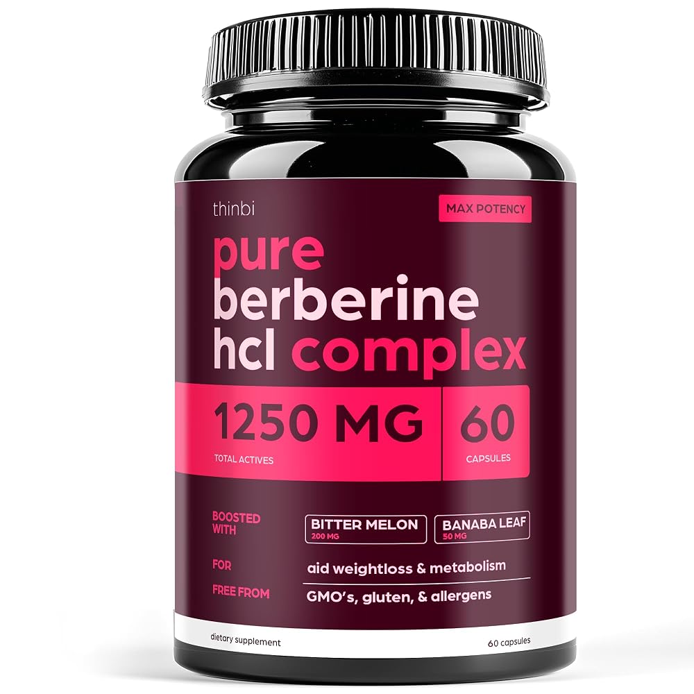 THINBI Berberine HCl Capsules with Bitter Melon - 60 Capsules