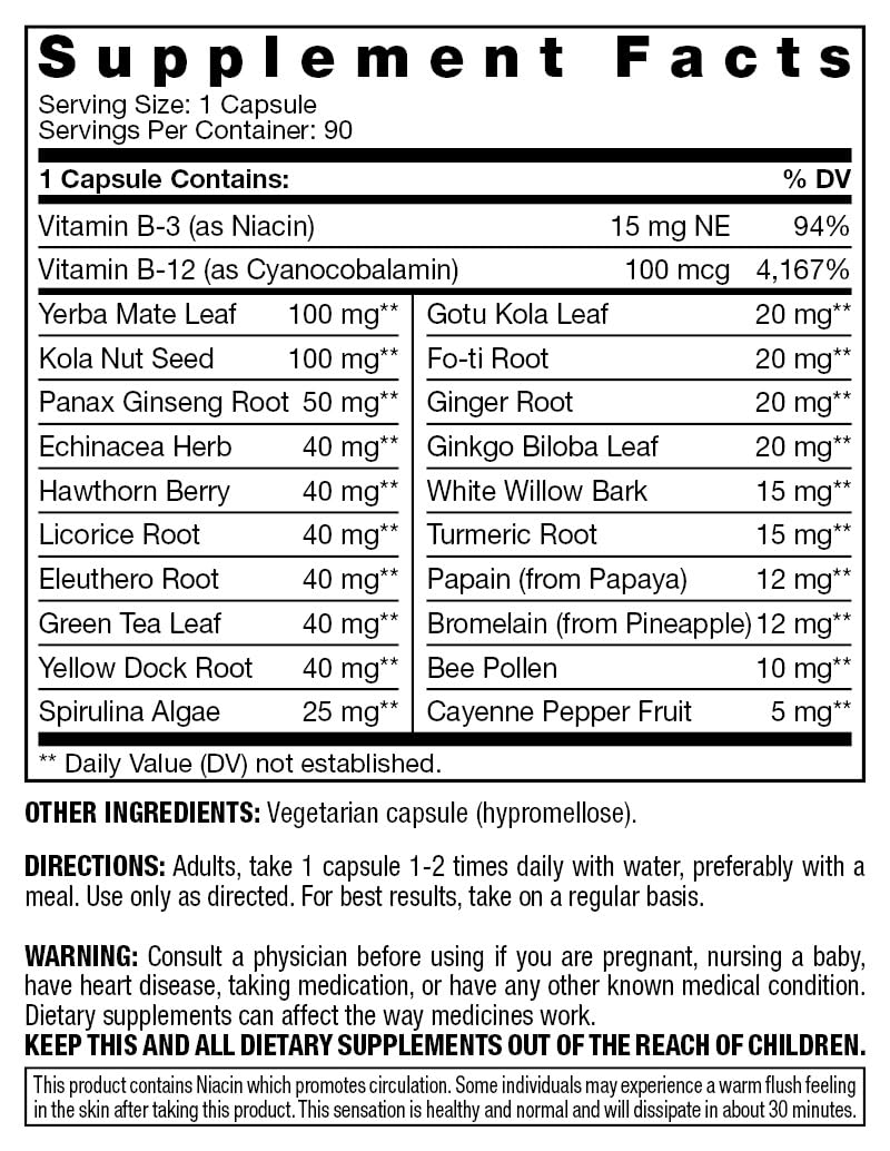 Fresh Start Ultra Herbal Energy Booster - 90 Capsules - image 2