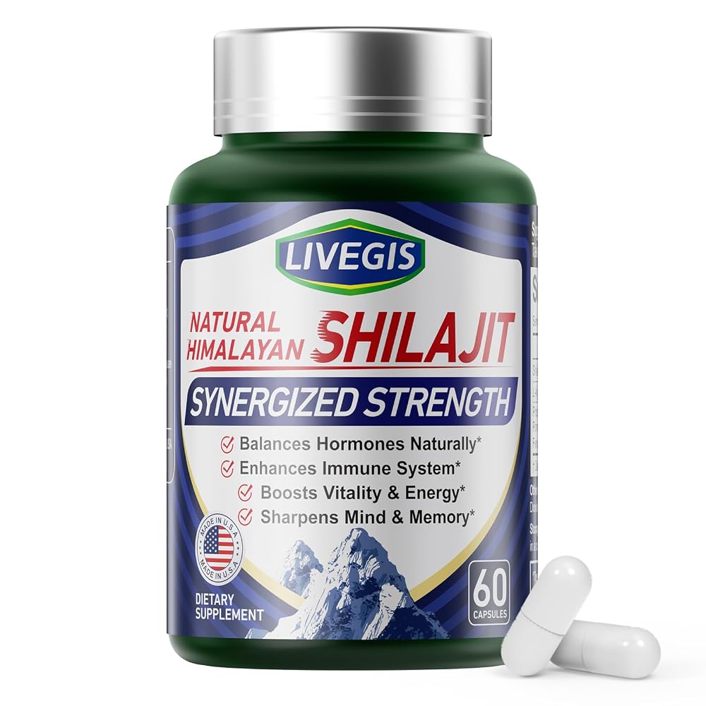 LIVEGIS Himalayan Shilajit Capsules 410mg - 60 Count