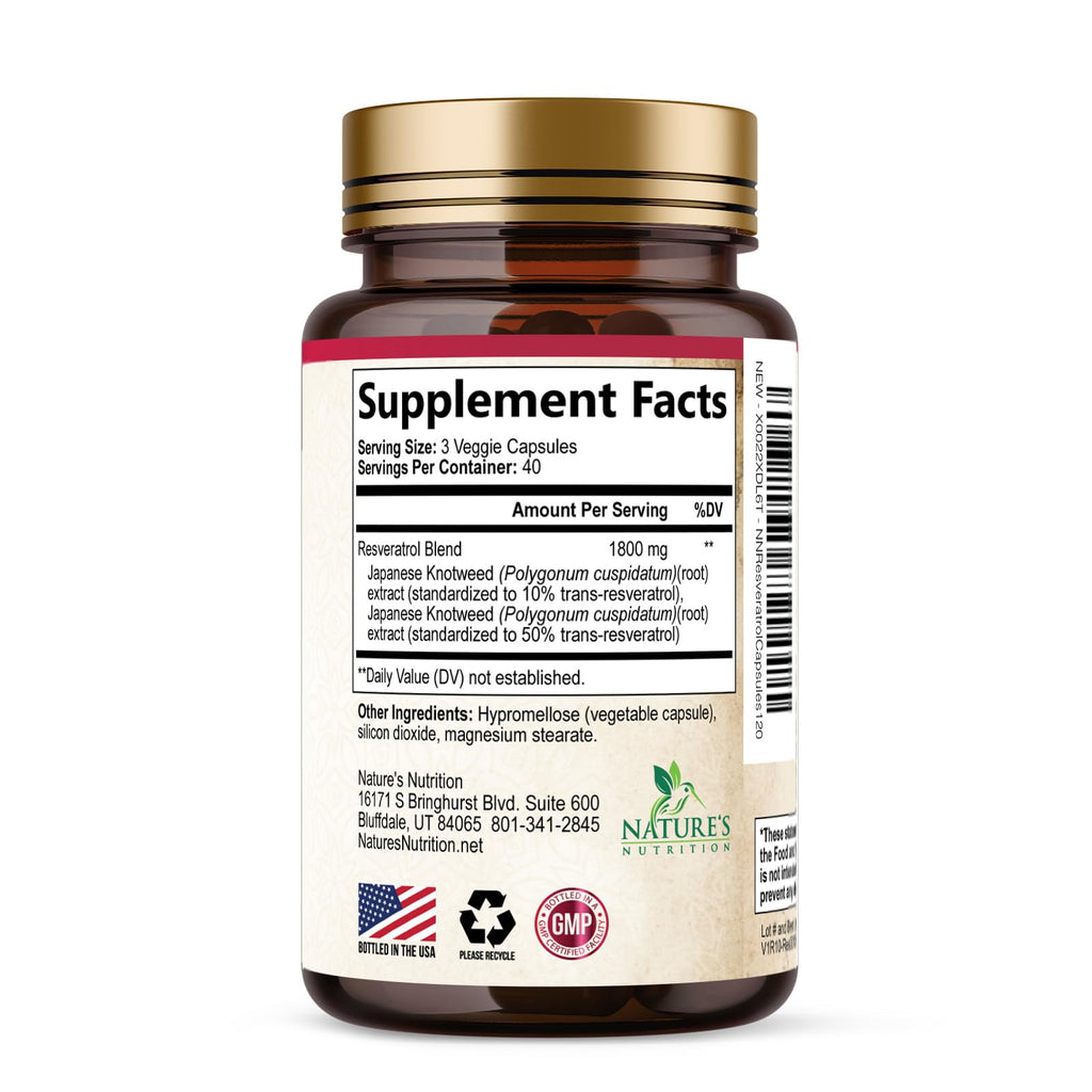 Nature's Nutrition Resveratrol Complex 1800 mg - 3x Strength