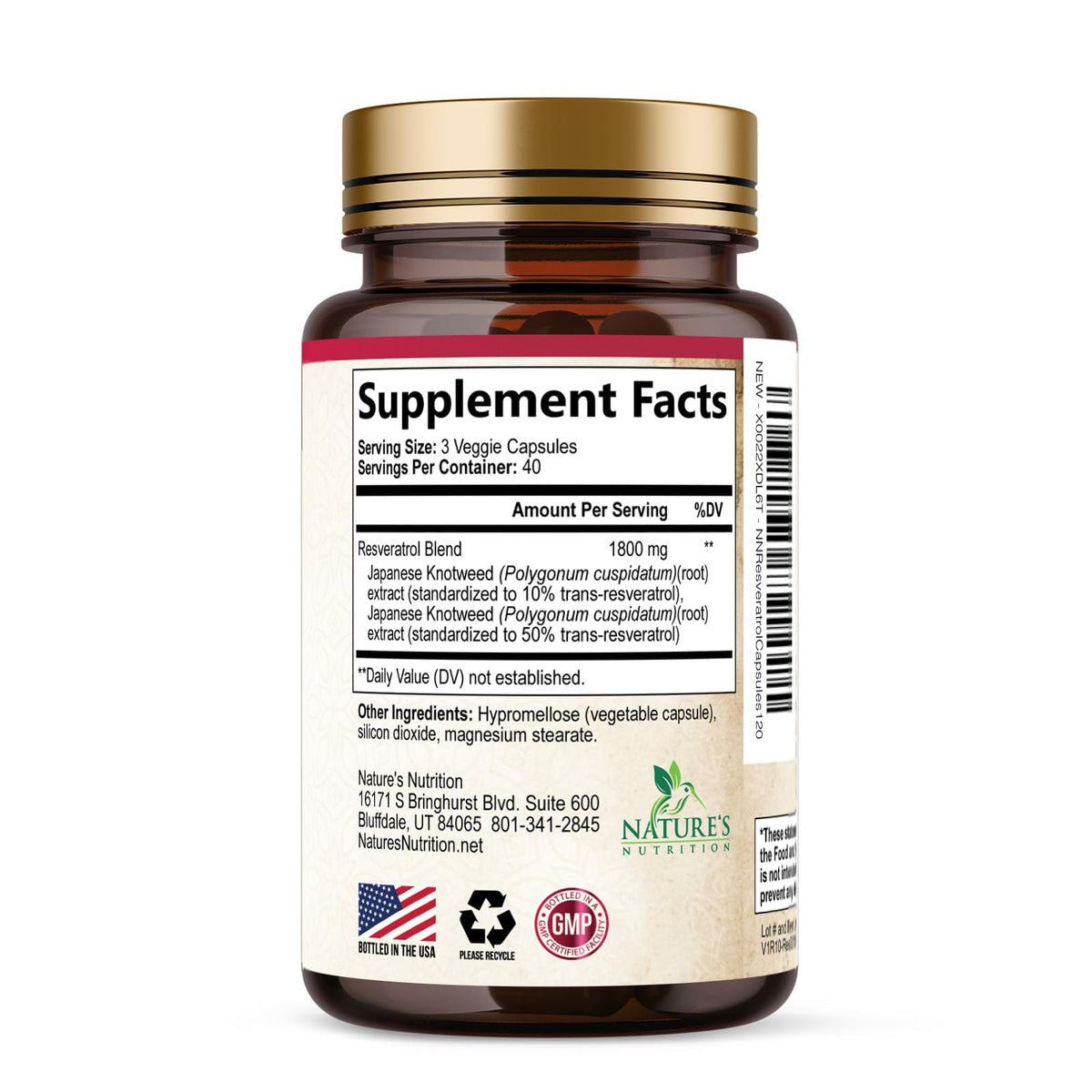 Nature's Nutrition Resveratrol Complex 1800 mg - 3x Strength