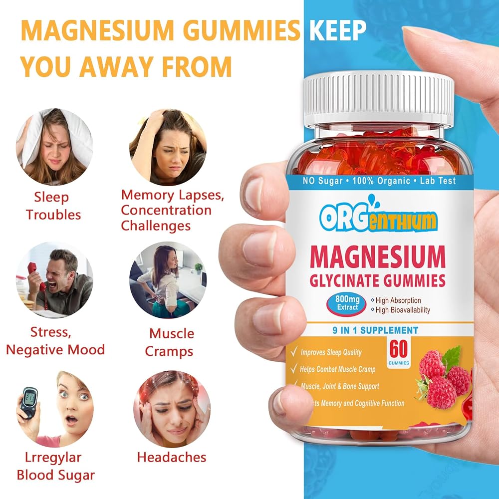 OrgEnthium Magnesium Glycinate Gummies 500mg - 60 Count - image 5