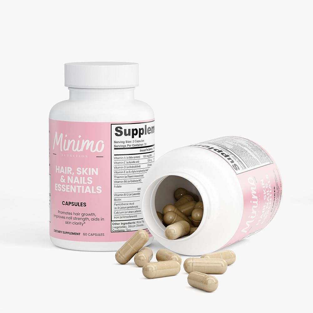 Minimo Nutrition Hair, Skin and Nails Essentials with Biotin - 60 Capsules - image 7