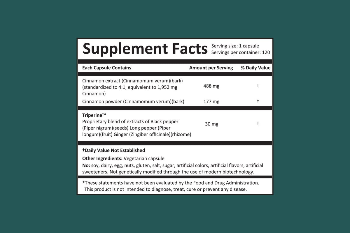 Harmony Nutraceuticals Ceylon Cinnamon Capsules - 120 Count - image 3