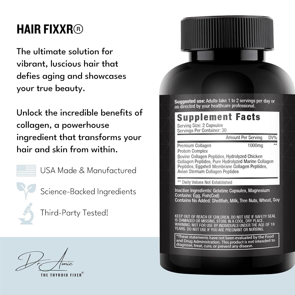 Fixxr Hair by Dr. Amie Collagen Protein Complex - 60 Capsules - image 2