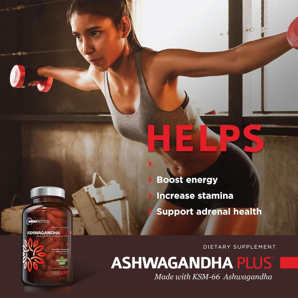 OmniBiotics Organic Ashwagandha 1300mg Stress Relief - 120 Capsules - image 5