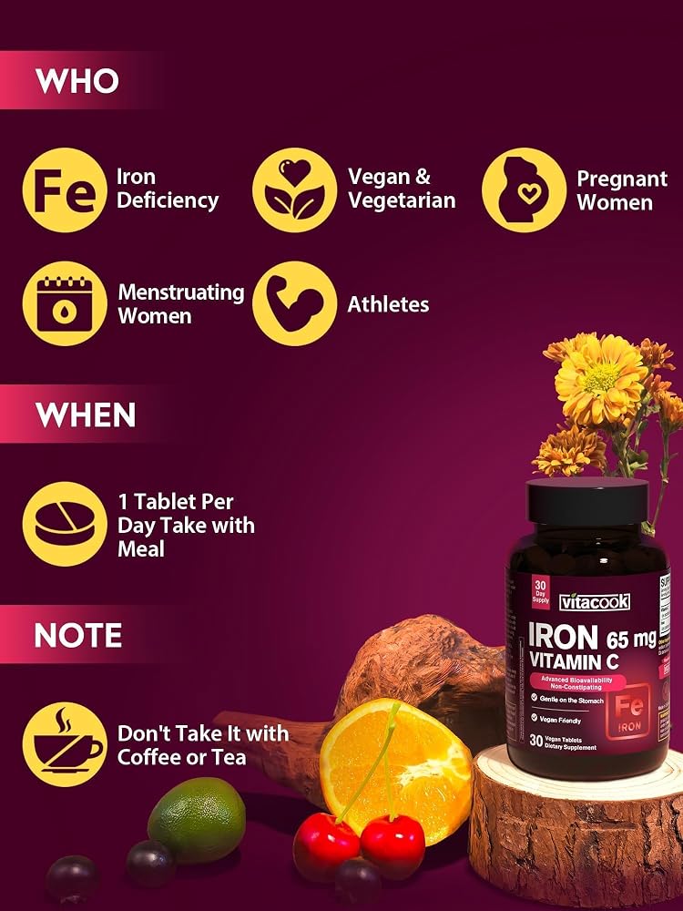 Vitacook Iron Supplement 65mg with 25mg VC