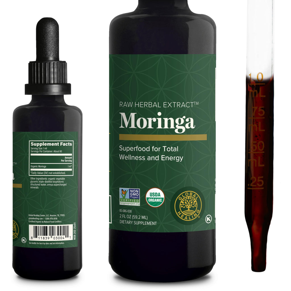 Global Healing Center Moringa Oleifera Liquid Extract Drops - 2 oz