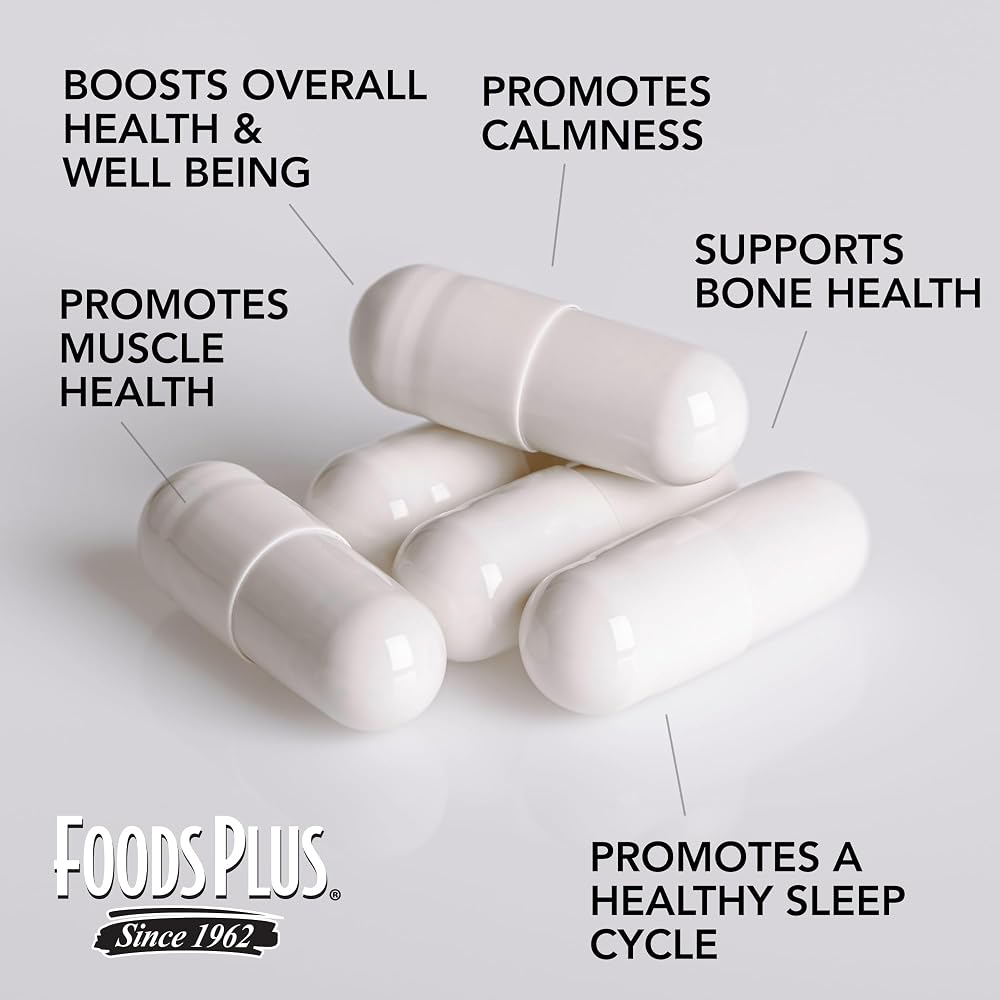 FoodsPlus Magnesium Glycinate 200 mg - 120 Capsules - image 5