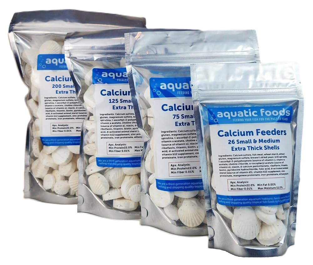 Aquatic Foods Calcium Feeder Shells Small & Medium - 200ct