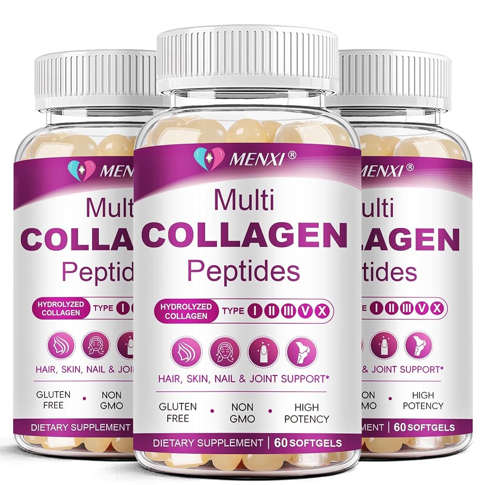 MENXI Multi Collagen Peptides Softgel for Women & Men - Type I II III