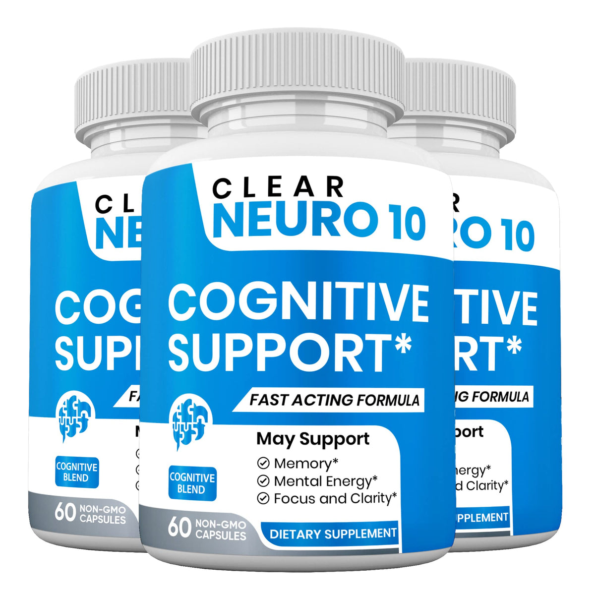 Gold Nutra Clear Neuro 10 Brain Support Capsules - 3 Pack