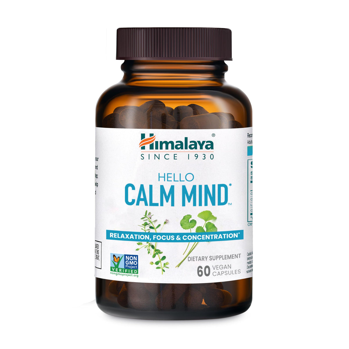 Himalaya Hello Calm Mind Herbal Supplement Cognitive Support - 60 Capsules