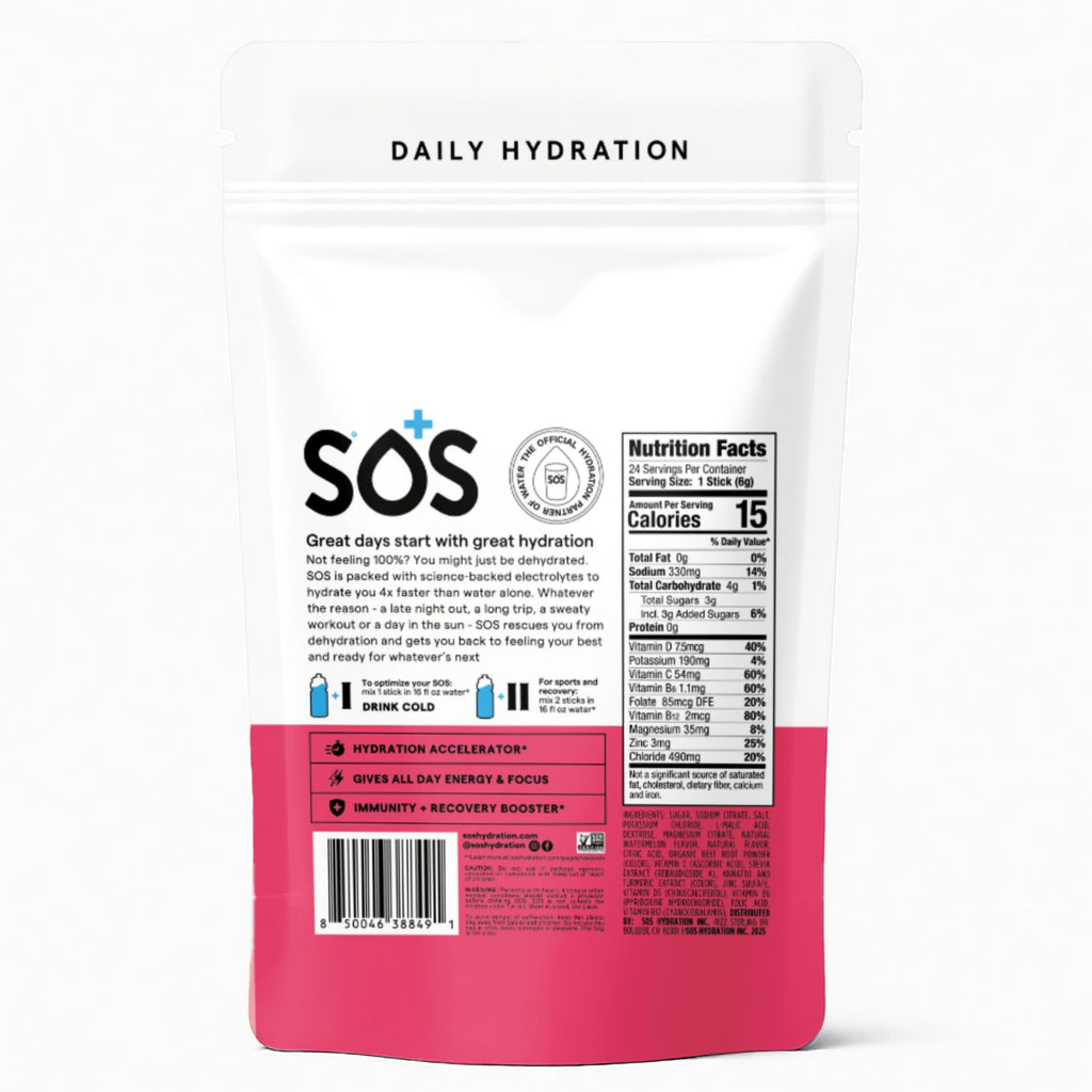 SOS Hydration Electrolyte Powder Sticks