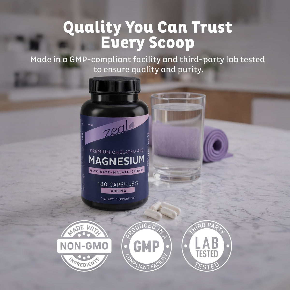 Zeal Naturals Triple Magnesium Complex 400mg - 180 Capsules - image 6