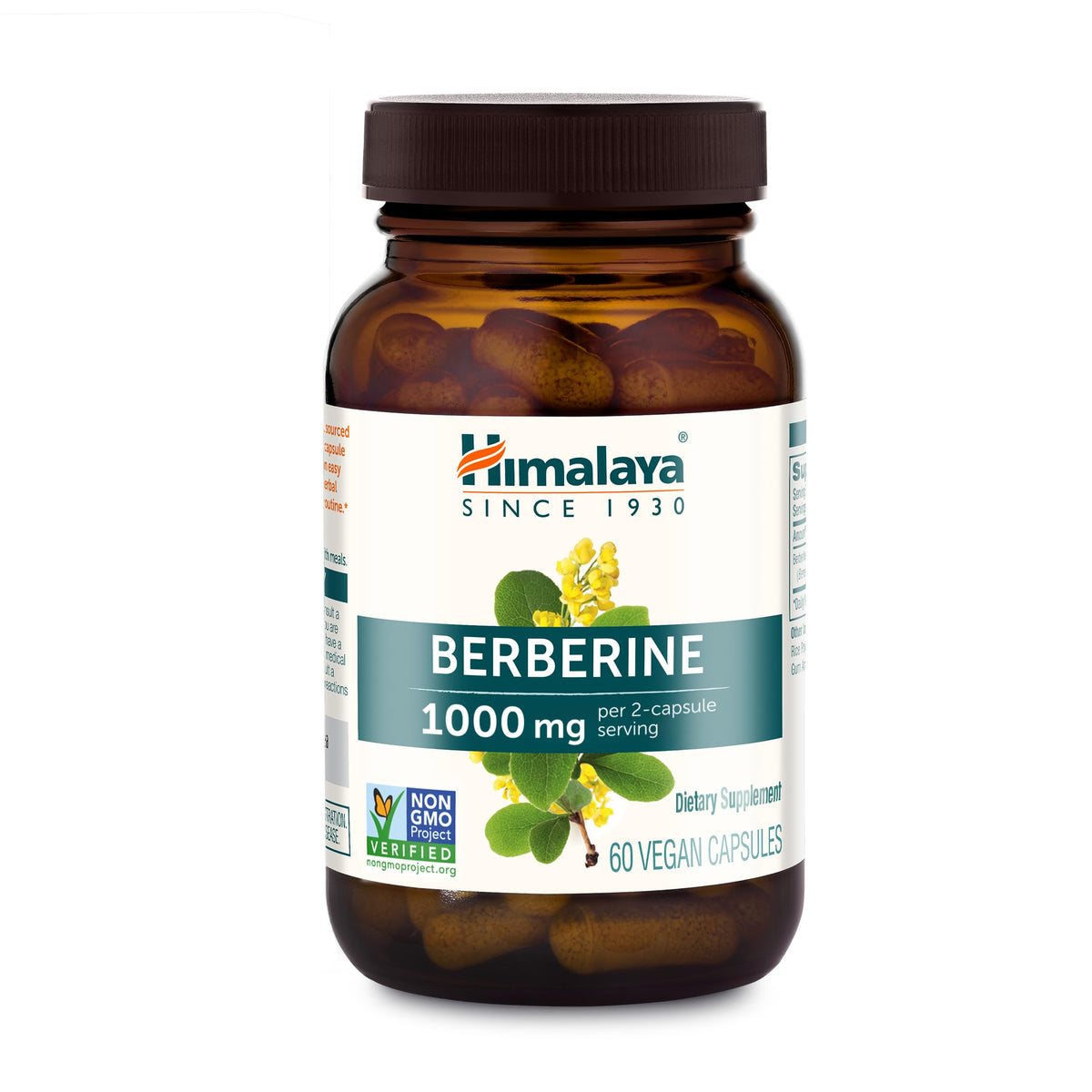 Himalaya Berberine Supplement 1000 mg - 60 Vegetarian Capsules