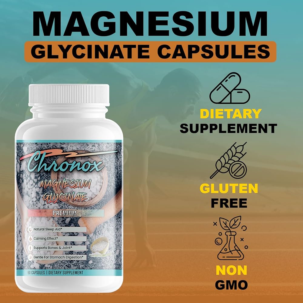 Chronox Magnesium Glycinate 400mg Sleep & Stress Relief - 60 Capsules - image 2
