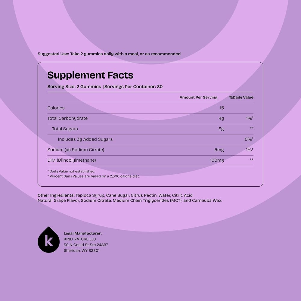 kindnature DIM Gummies 100mg Hormone Balance Support - 60 Gummies - image 7