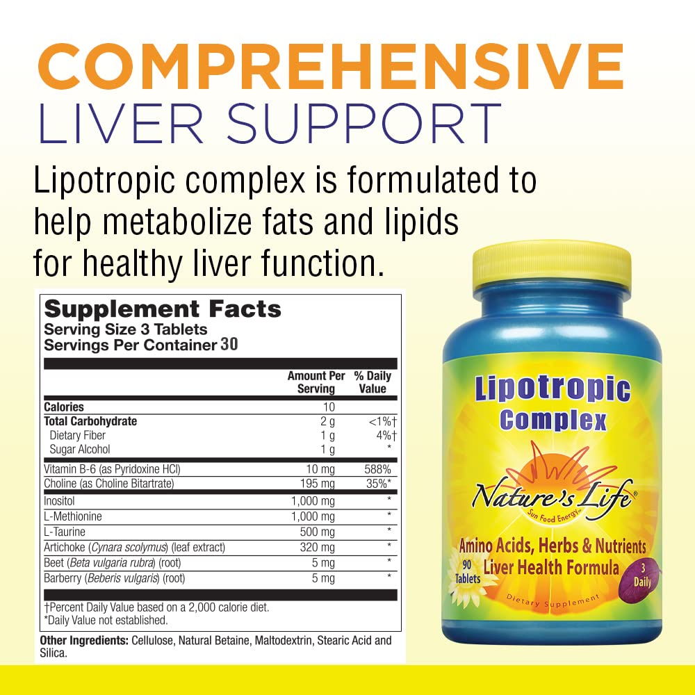 Nature's Life Lipotropic Complex Liver Support - 90 Tablets - image 2