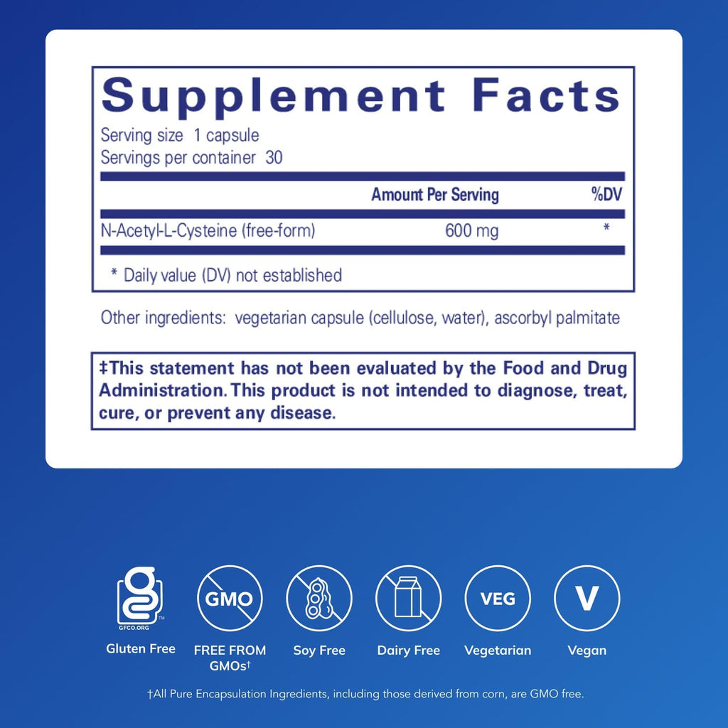 Pure Encapsulations NAC 600 mg Antioxidant Support - 30 Capsules - image 2