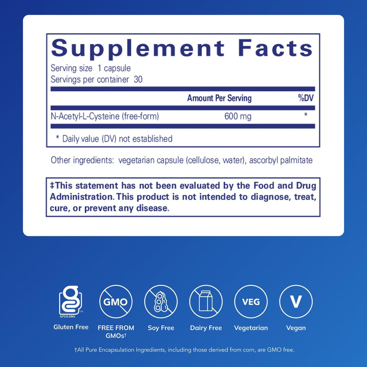 Pure Encapsulations NAC 600 mg Antioxidant Support - 30 Capsules - image 2