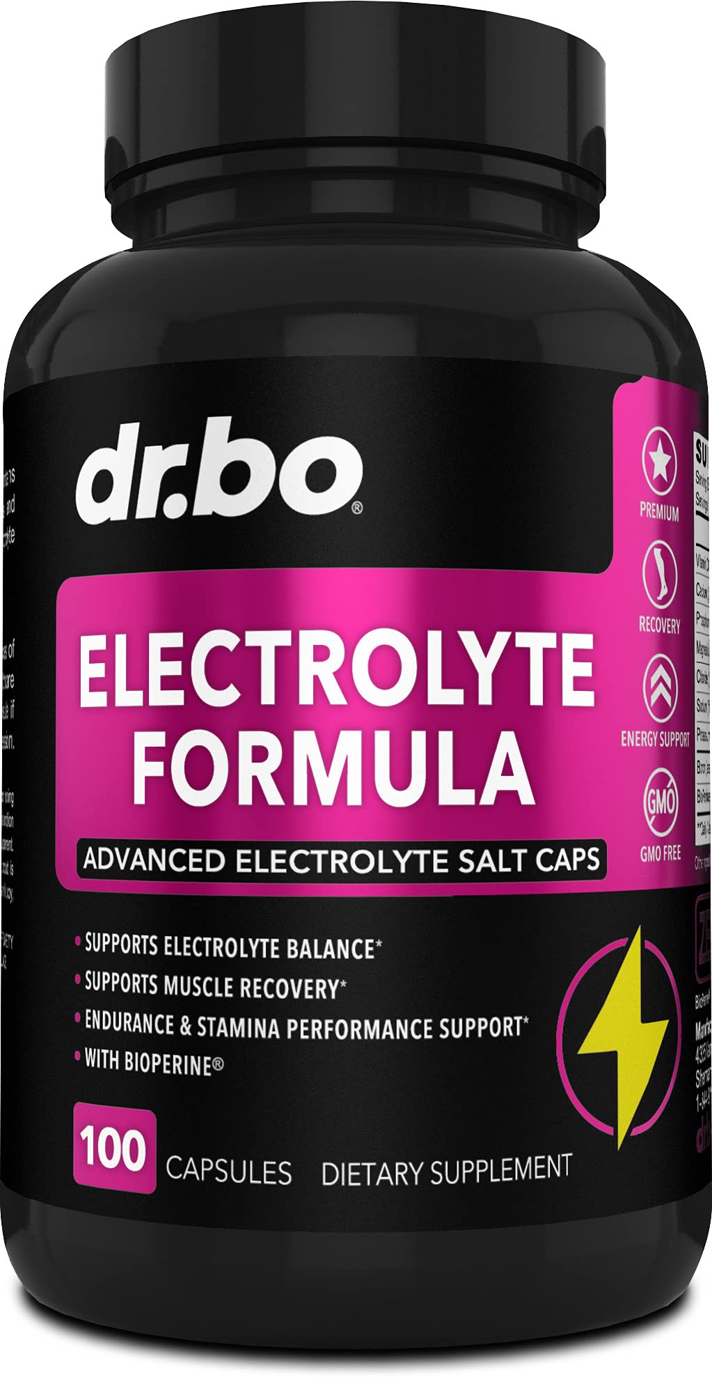 DR. BO Electrolyte Pills Supplement with Potassium & Magnesium - 100 Capsules