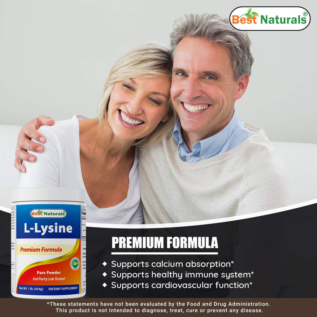 Best Naturals Lysine Powder, 1 Pound - 100% Pure
