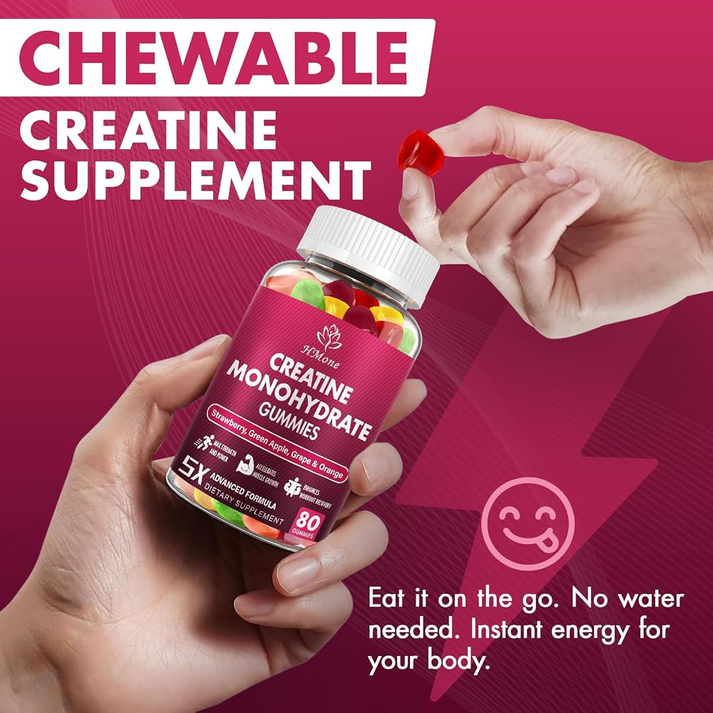 HMone Creatine Monohydrate Gummies for Muscle Strength - 160 Count - image 7