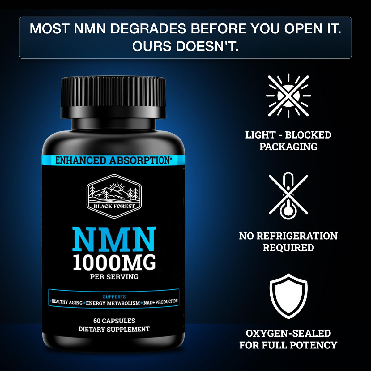 Black Forest NMN 1000mg Nicotinamide Mononucleotide - 60 Capsules - image 9