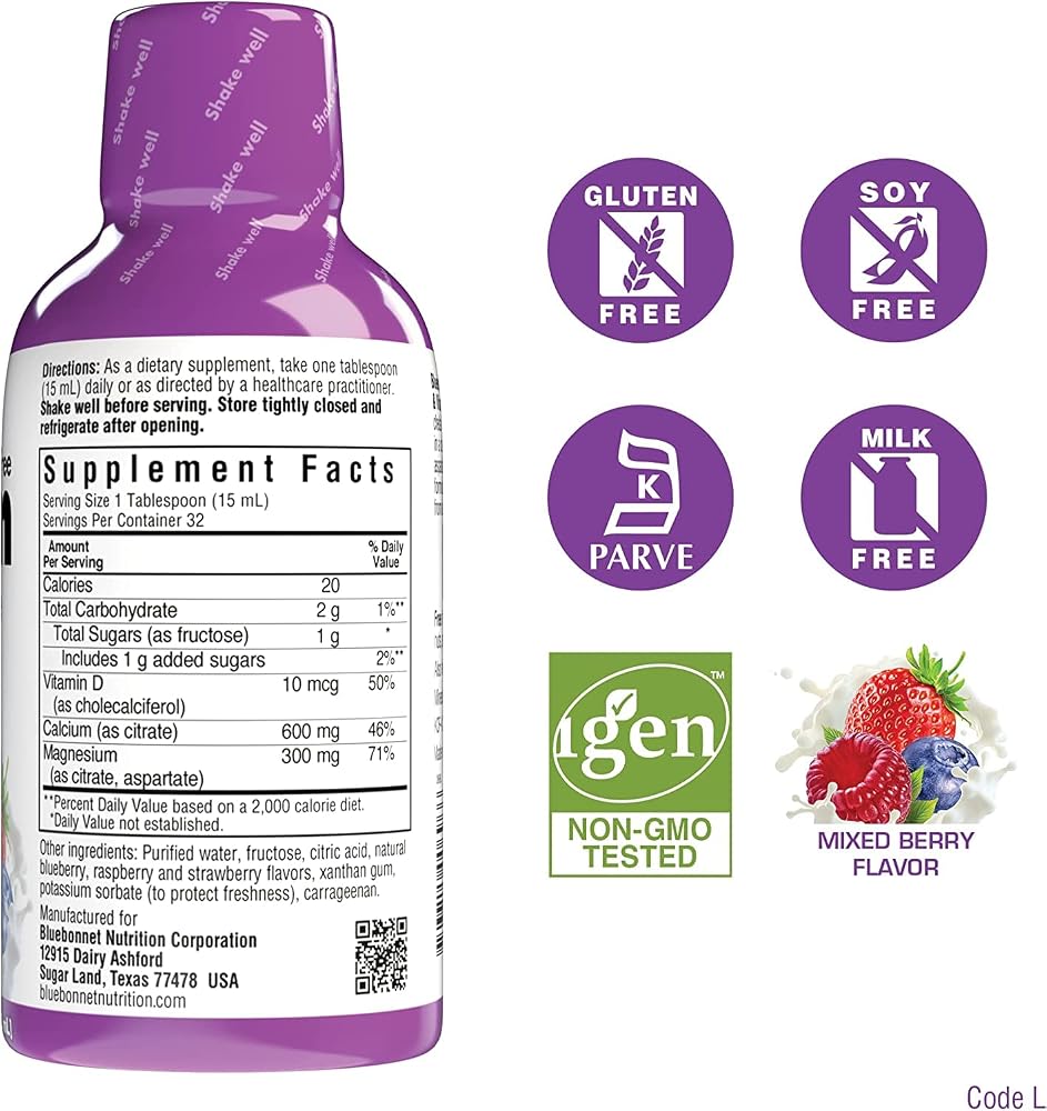 BlueBonnet Liquid Calcium Citrate Magnesium Citrate Vitamin D3 - 48 Fl Oz - image 4