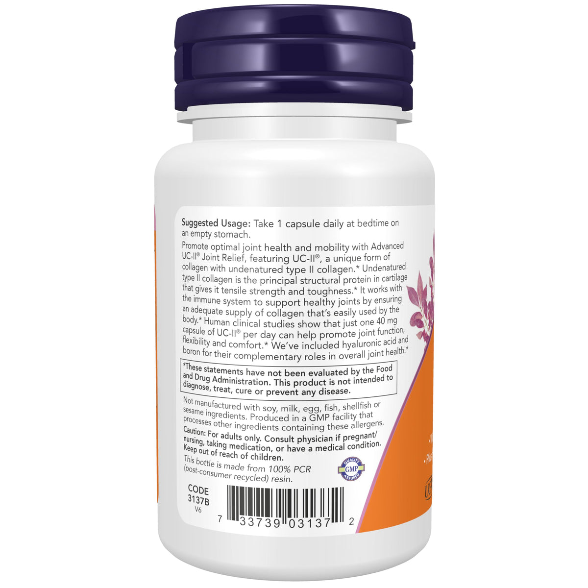 NOW Supplements UC-II Advanced Joint Relief Type II - 60 Vegetarian Capsules - image 3
