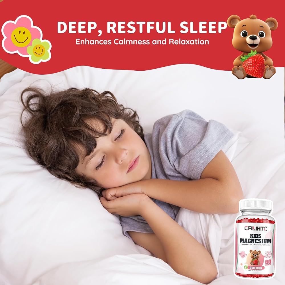 CFILIHTC Kids Magnesium Glycinate Gummies with Magnesium Citrate