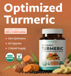 PURE CO Organic Turmeric Ginger Black Pepper Supplement - 60 Capsules - image 2