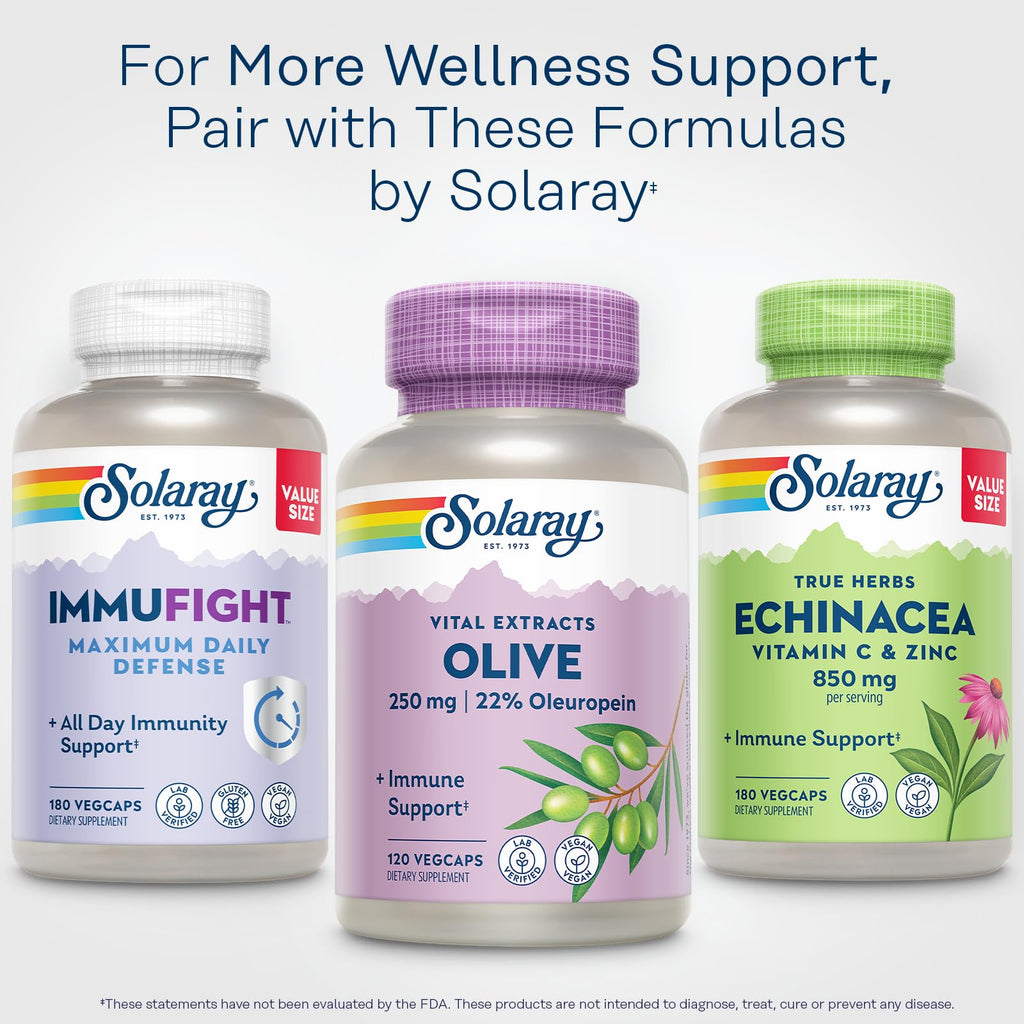SOLARAY Olive Leaf Extract 250mg Wellness Support - 120 Vegetarian Capsules - image 6