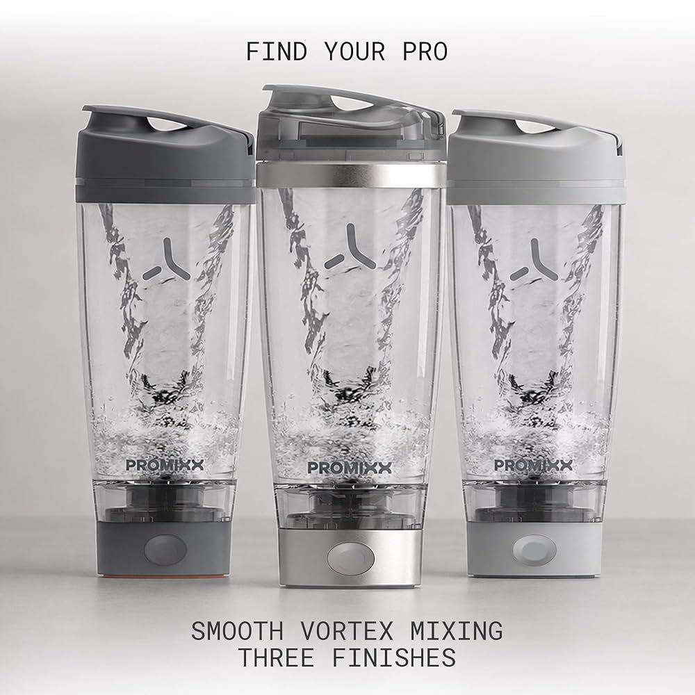 PROMIXX Pro Electric Shaker Bottle 600ml, Stainless Steel