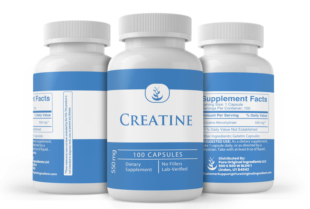 Pure Original Ingredients Creatine Monohydrate - 100 Capsules - image 5
