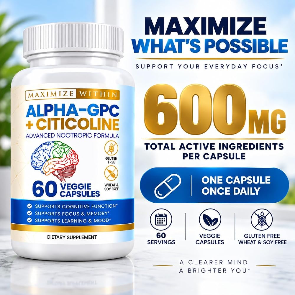 Maximize Within Alpha GPC + Citicoline Nootropic - 60 Capsules - image 2