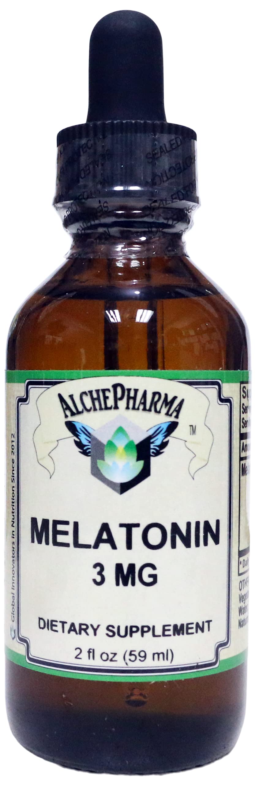 AlchePharma Melatonin Liquid 3mg Sleep Support - 2 fl oz
