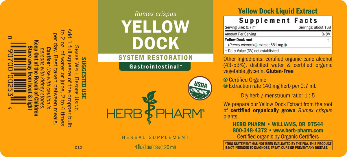 Herb Pharm Yellow Dock Liquid Extract for Digestive System Support - 4 Fl Oz - image 7