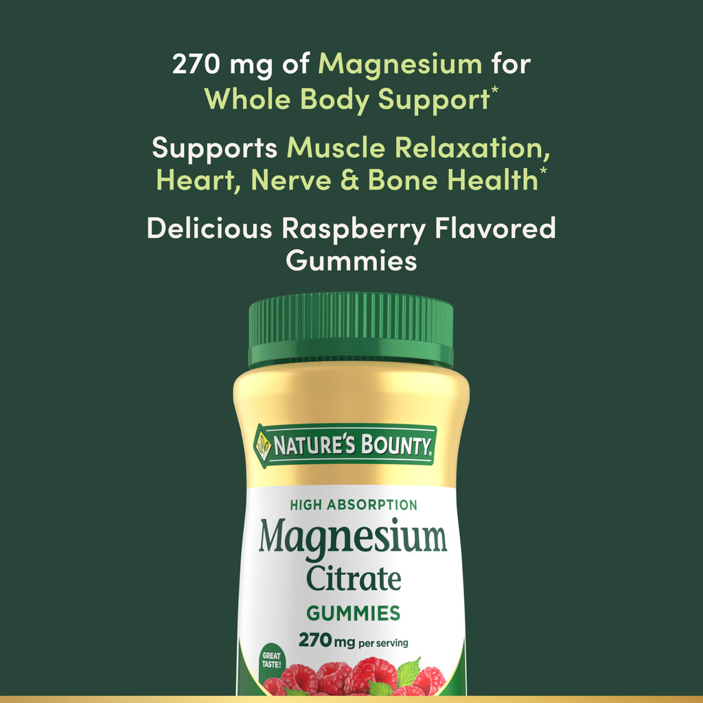 Nature's Bounty Magnesium Citrate Gummies Raspberry - 90 Gummies - image 3