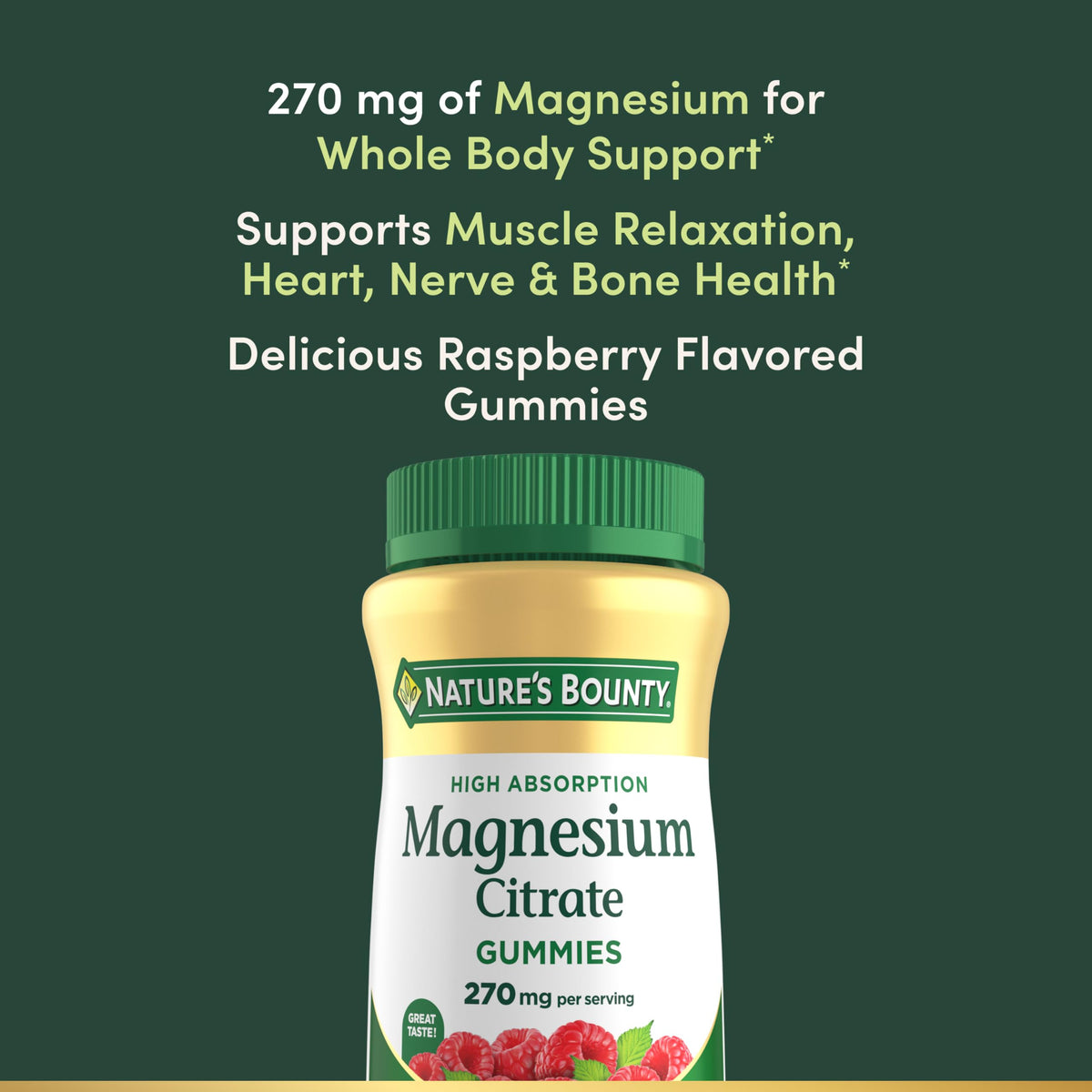 Nature's Bounty Magnesium Citrate Gummies Raspberry - 90 Gummies - image 3