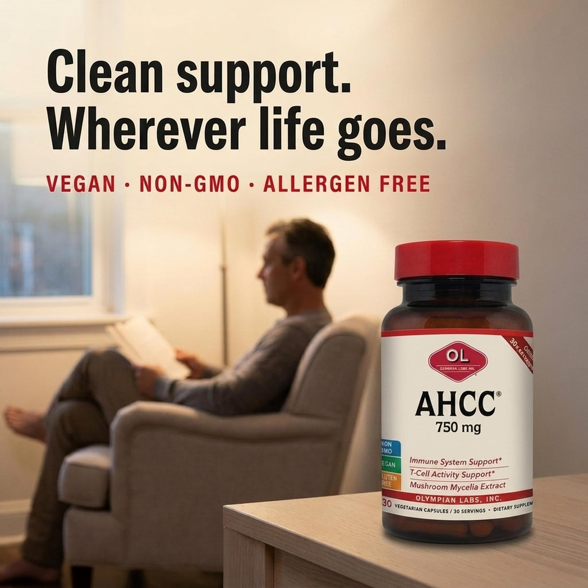 Olympian Labs AHCC 750mg Immune Support - 30 Capsules - image 5