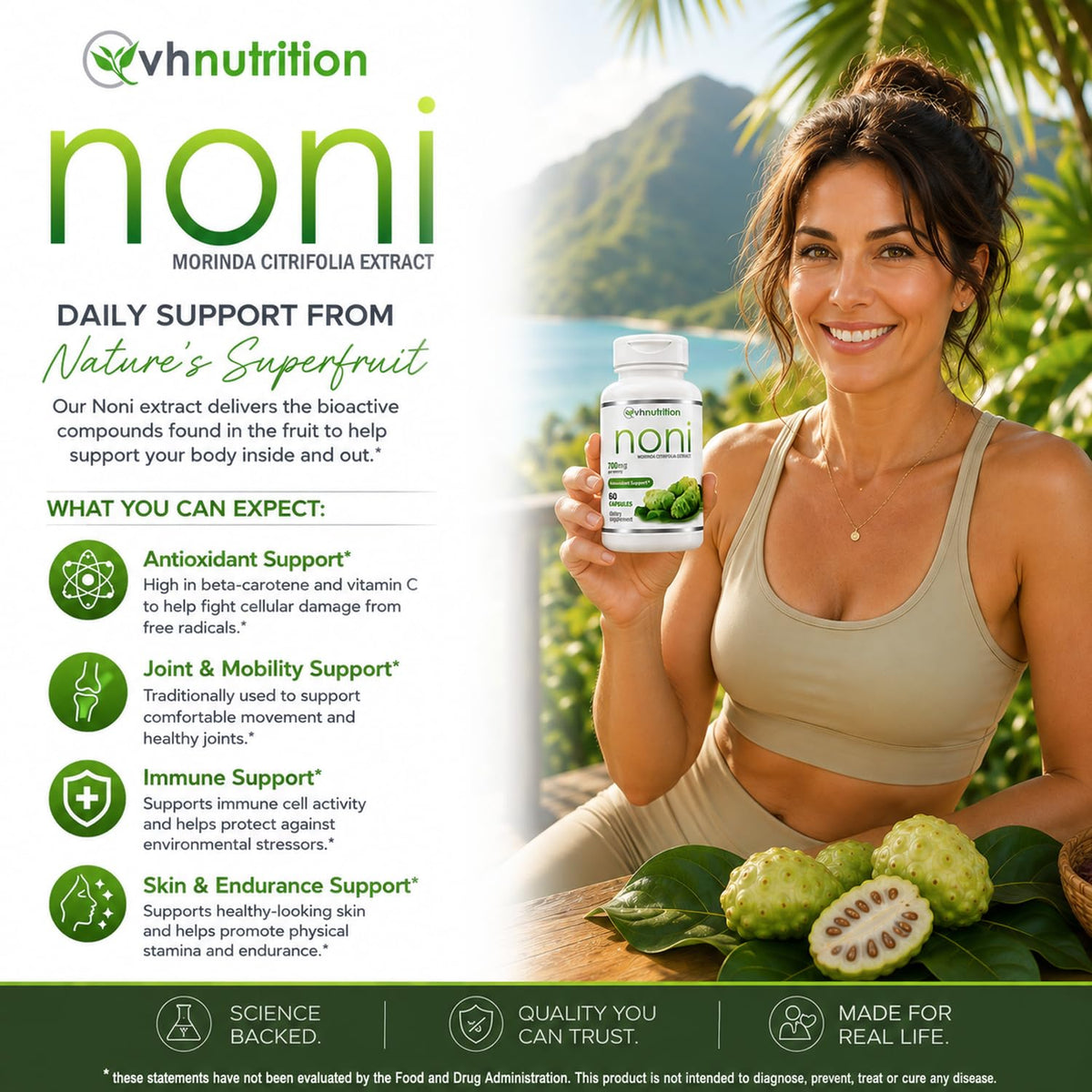 VH Nutrition NONI 700mg Antioxidant Supplement - 60 Capsules - image 3