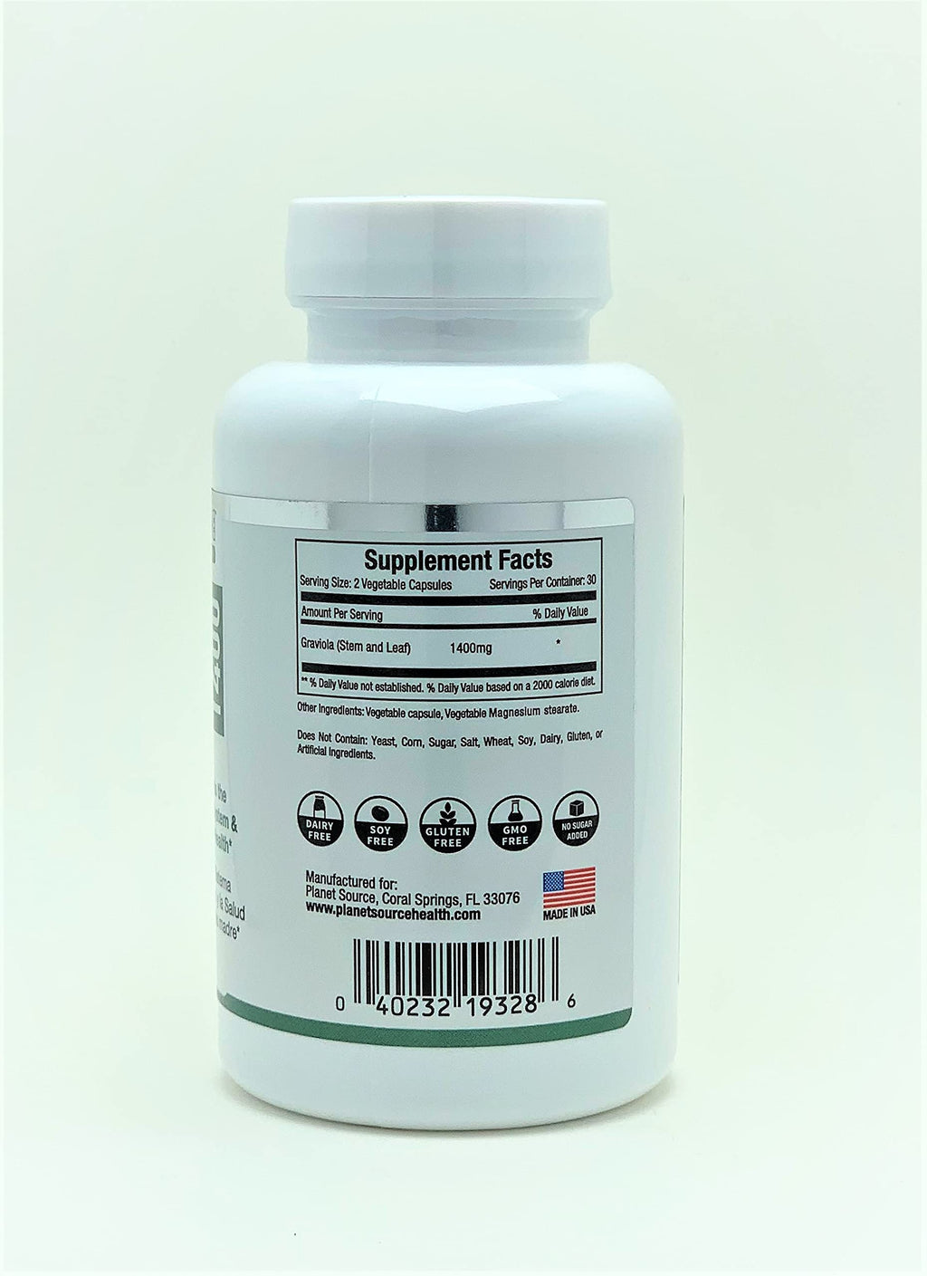 Planet Source Graviola Leaf 1400mg - 60 Vegetarian Capsules - image 3